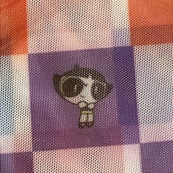 Cartoon Network Powerpuff Girls checkered mesh turtleneck, long sleeve, stretchy - Picture 11 of 11